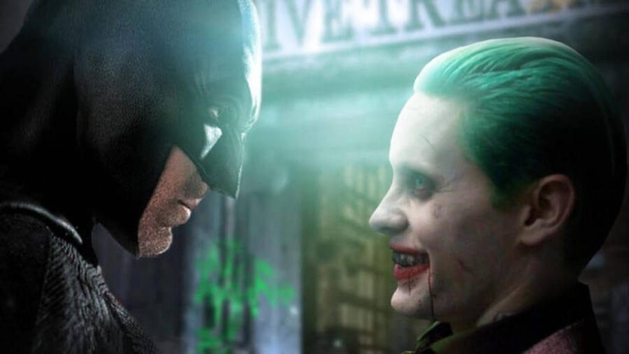Justice League stars Ben Affleck (Batman) and Jared Leto (Joker)