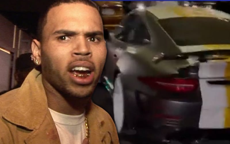 Chris Brown’s Porsche Wrecked In Valet Parking Accident