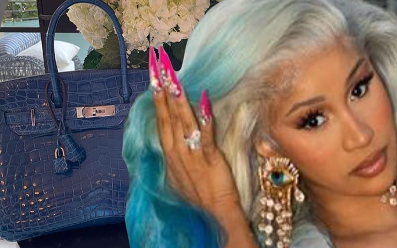 Cardi B Shows Off INSANELY EXPENSIVE Bag To Match Her New Blue Hair
