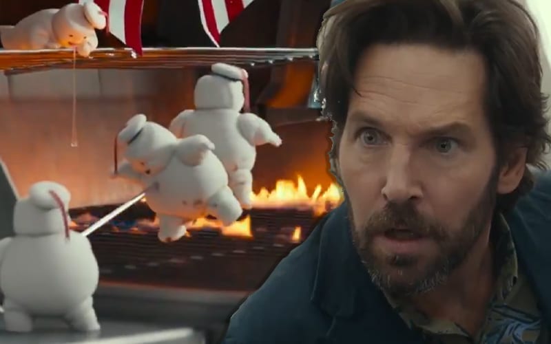Mini Stay Puft Marshmallow Creatures Attack Paul Rudd In New Ghostbusters: Afterlife Clip