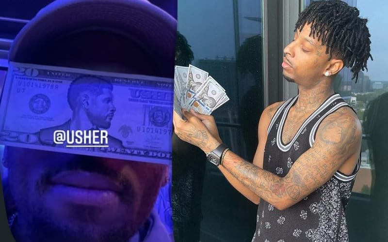 Chris Brown & 21 Savage Are All About Usher’s Fake Money