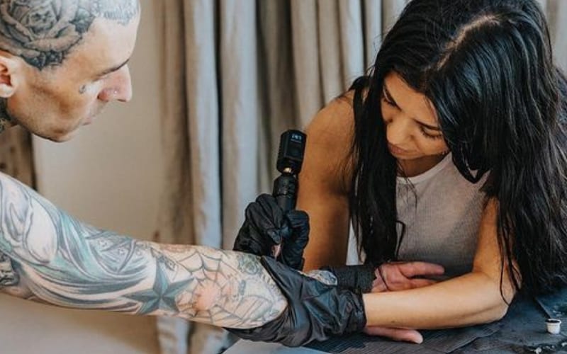 Kourtney Kardashian Gives Travis Barker A Romantic Tattoo