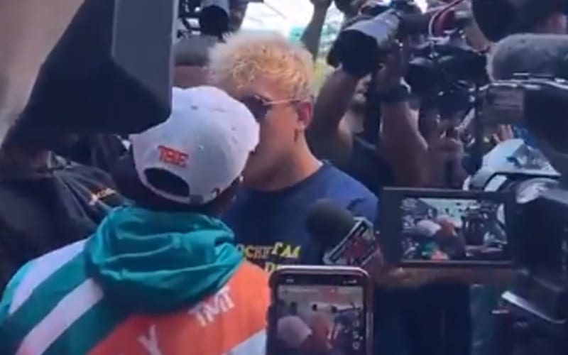 Jake Paul & Floyd Mayweather BRAWL During Press Event Before Showtime Boxing Fight