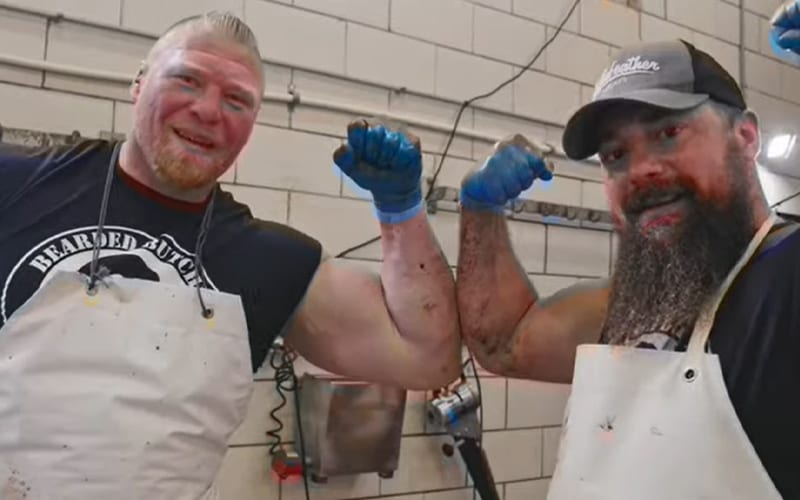 Brock Lesnar’s Beard & Ponytail On Full Display In New Video