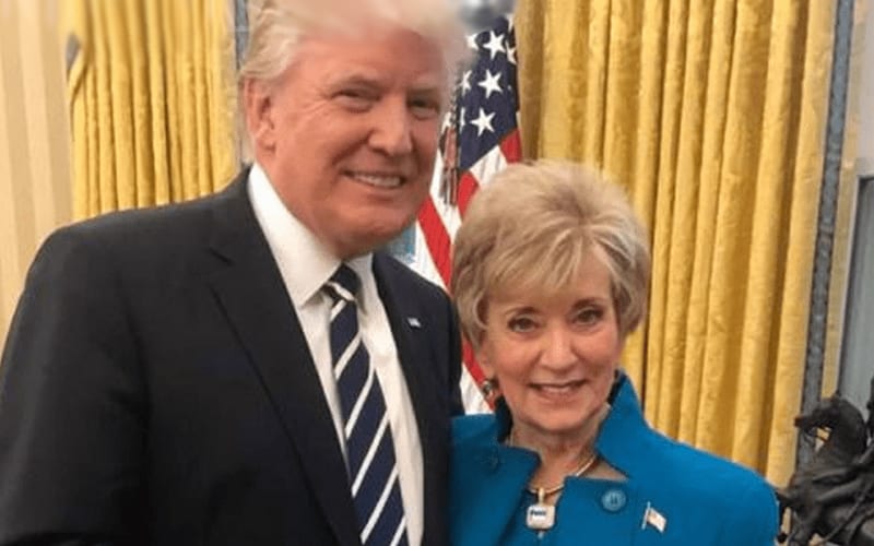 Linda McMahon Present For Donald Trump’s Big Lawsuit Announcement