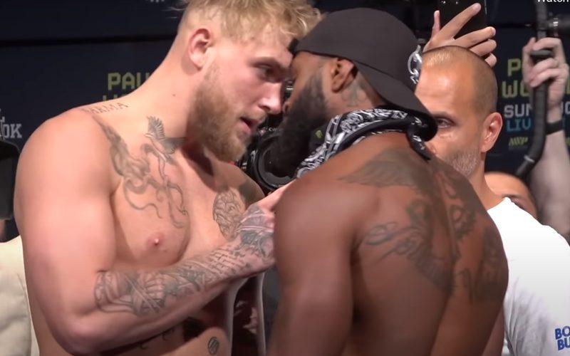 Jake Paul & Tyron Woodley Nearly Throw Down During Heated Weigh-Ins