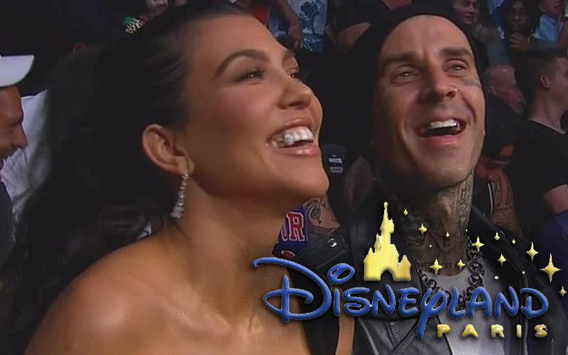 Kourtney Kardashian & Travis Barker Ignore Scott Disick Drama To Have A Blast At Disneyland Paris