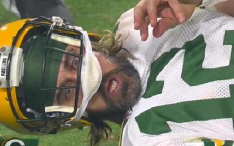 Aaron Rodgers Becomes A Meme After Getting Wrecked During Touchdown Pass vs Cardinals