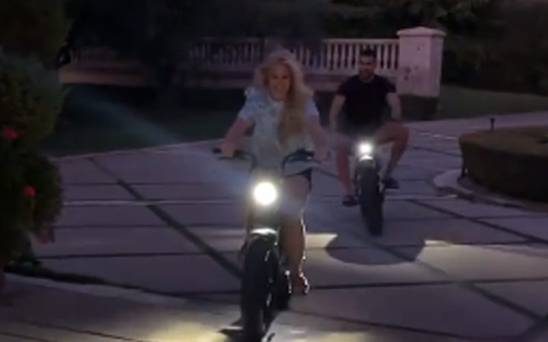 Britney Spears & Sam Asghari Are Into Late Night Motorcycle Riding