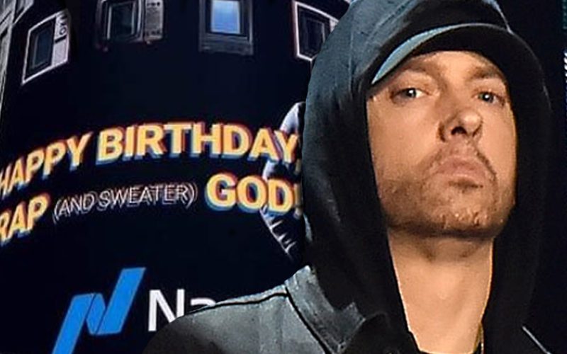 Eminem Receives Incredible Times Square Birthday Message