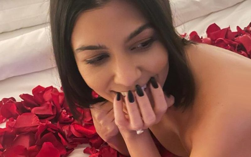 Kourtney Kardashian Shows Off Wearing Only Her Engagement Ring In New Photos