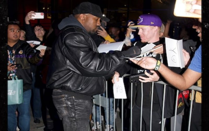 Kanye West Swarmed By Fans At Lakers Game