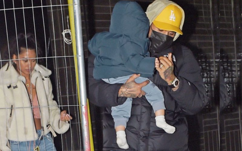 Chris Brown Reunites With Son Aeko In London