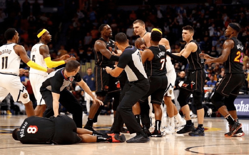 Benches Clear As Brawl Nearly Breaks Out During Heat vs Nuggets Game