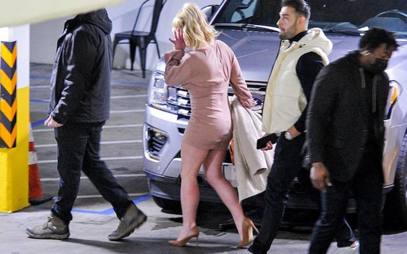 Britney Spears & Sam Asghari Out & Upbeat Catching Food In WeHo