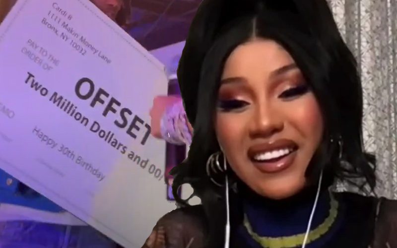 Cardi B Gives Offset Giant $2 Million Check During 30th Birthday Bash