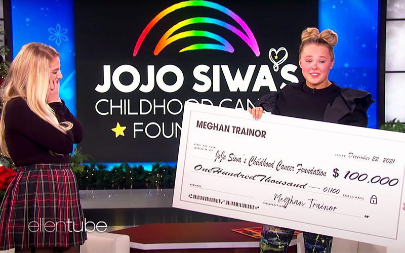 Meghan Trainor Brings JoJo Siwa To Tears With $100k Donation To Childhood Cancer Foundation