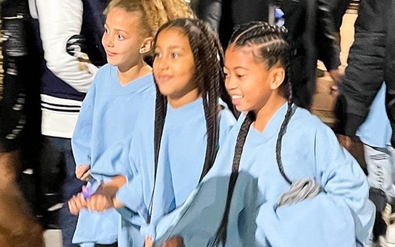 Kanye West & Kim Kardashian’s Daughter North West Twinning With Friends At Larry Hoover Concert