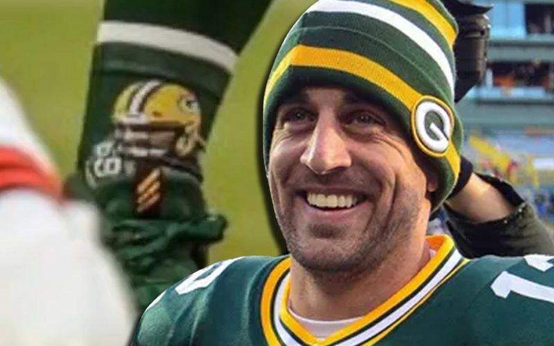 Aaron Rodgers Wore His Christmas Day Game Socks As A Dare