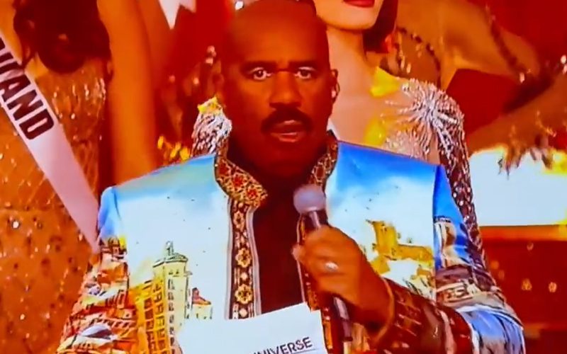 Steve Harvey Sparks Controversy During Miss Universe By Asking Miss India To Meow