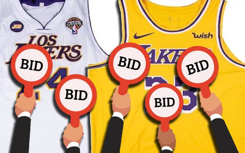 Rare Kobe Bryant & LeBron James Lakers Jerseys Go On Auction