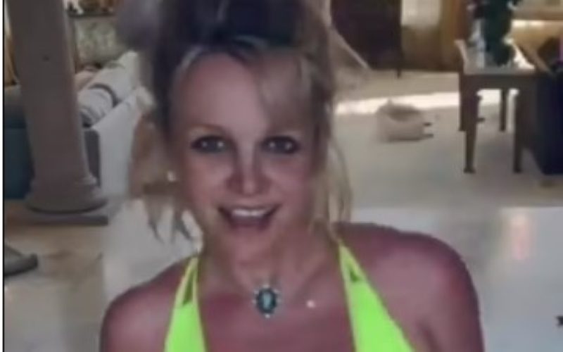 Britney Spears Shows Off Her Dance Moves In Neon Green Bikini