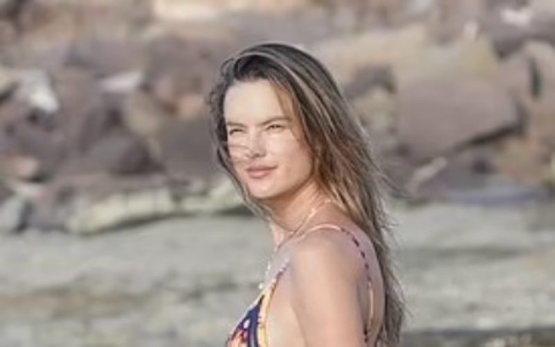 Alessandra Ambrosio Stuns On Beach Day While Sporting Skimpy Orange Bikini