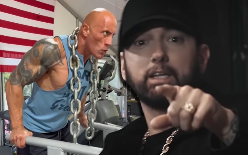 The Rock Blasts Eminem Classic During Grueling Chain Workout
