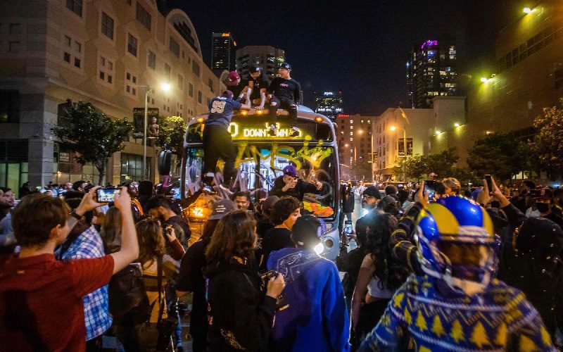 Rams Fans Wreak Havoc In Downtown LA With Super Bowl Victory Riot