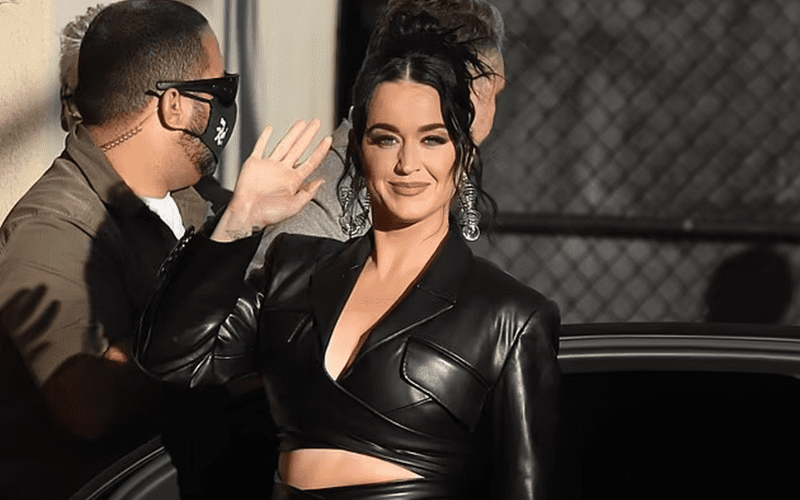 Katy Perry Stuns In Midriff Revealing Leather Outfit