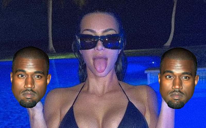 Kim Kardashian Flashes Double Middle Fingers In Hot Tub Bikini Photos