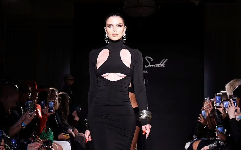 Julia Fox Borrows Kim Kardashian’s Look Again To Stun On Runway In A Black Dress