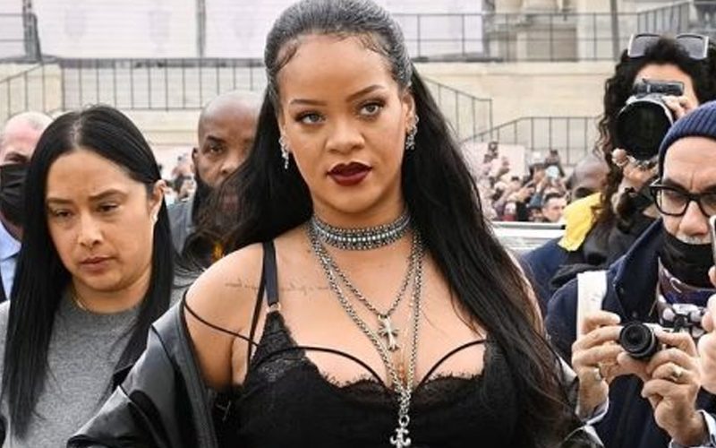 Pregnant Rihanna Goes Out In Lingerie Top & Thong