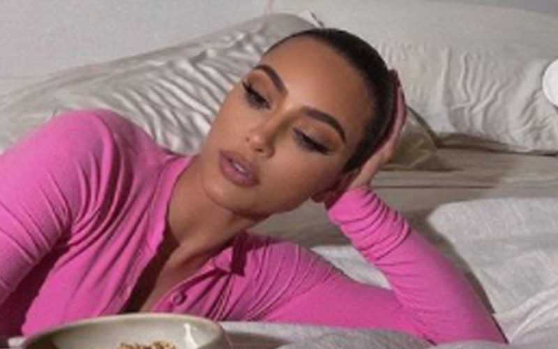 Kim Kardashian Says It’s A Selfies & Cereal Night With Sizzling Bedroom Photos
