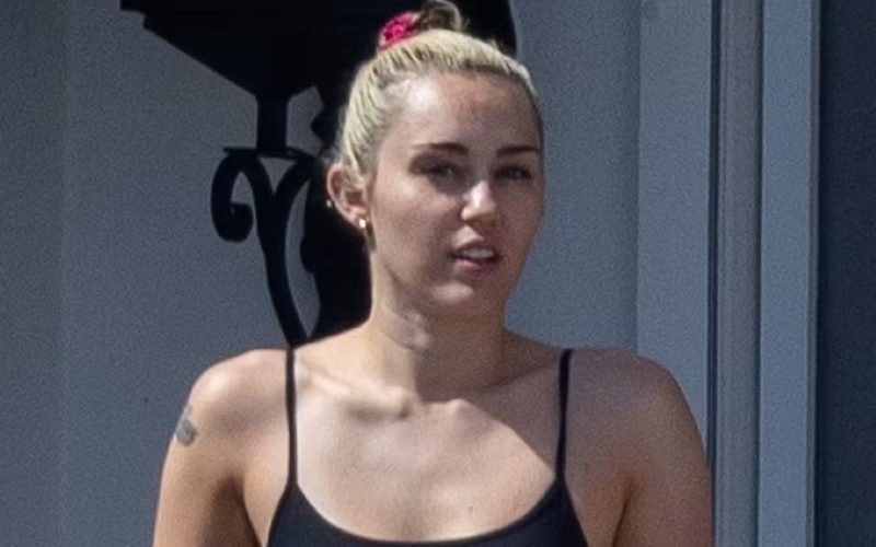 Miley Cyrus Showcases Beach Body In One-Piece Black Swimsuit