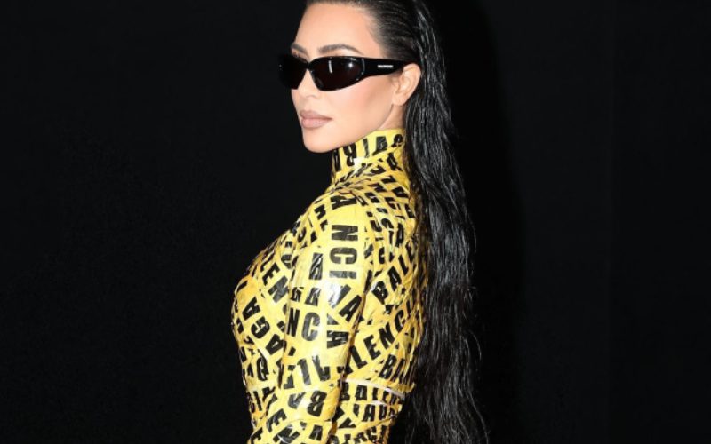 Kim Kardashian Wears Only Caution Tape To Balenciaga Fashion Show