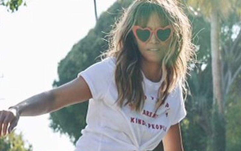 Halle Berry Draws A Ton Of Attention Roller Skating In Bikini Bottoms