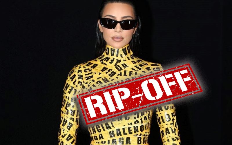 Kim Kardashian Called Out For Ripping Off Caution Tape Outfit Idea