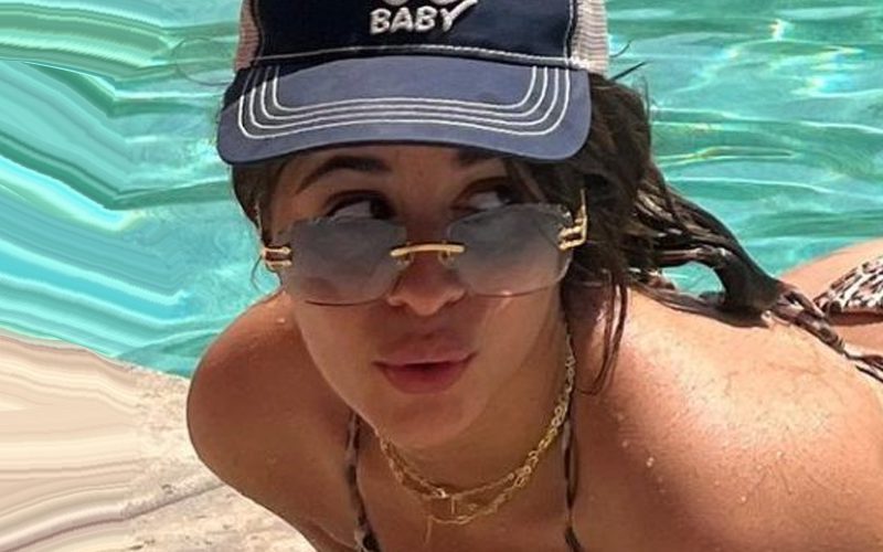 Camila Cabello Rocks Skimpy Animal Print Bikini In Poolside Photo Drop