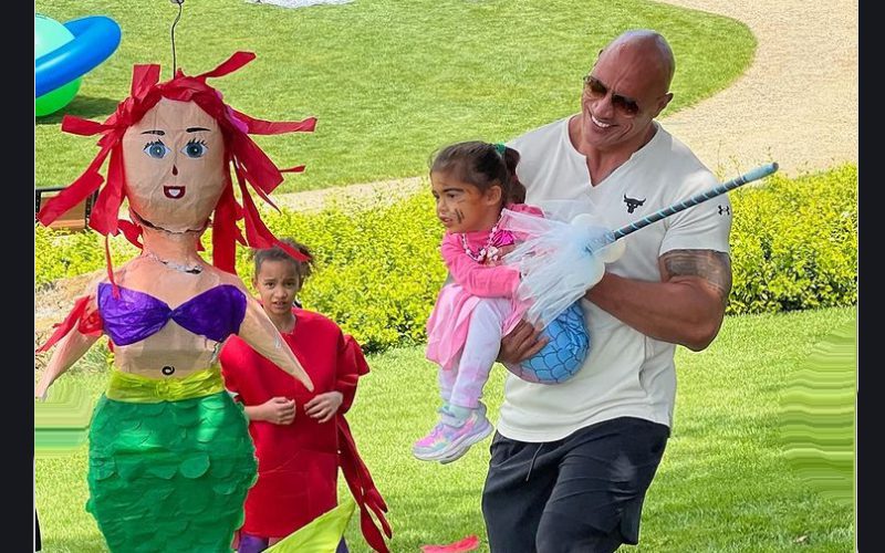 The Rock’s Daughter Decapitates A Mermaid Piñata For Easter Birthday Bash