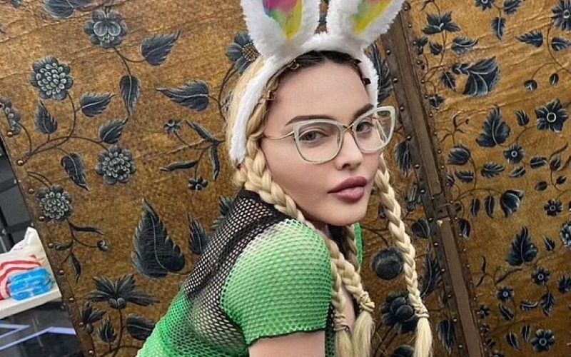 Madonna Rocks Bold Fishnet Crop-Top Look For Easter