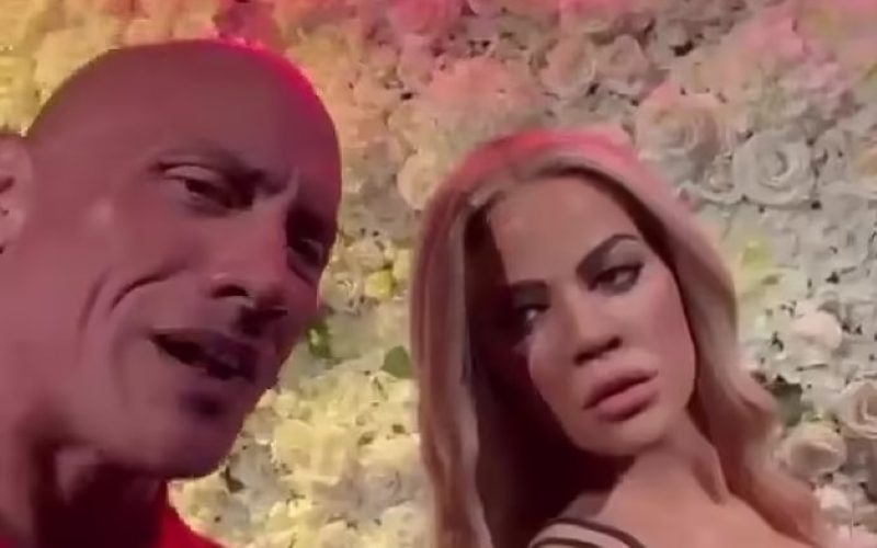 The Rock Gets Up Close & Personal With Khloe Kardashian’s Wax Figure