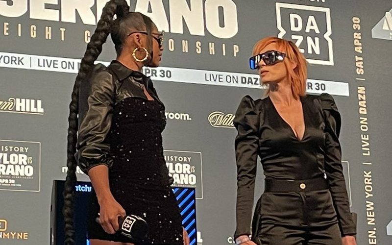 Becky Lynch & Bianca Belair Appear During Katie Taylor vs Amanda Serrano Weigh-In