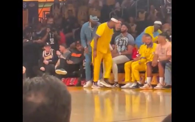 LeBron James Caught On Video Kicking Teammate Out Of Seat On Bench