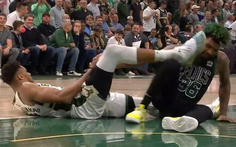 Marcus Smart Accuses Giannis Antetokounmpo Of Kicking Him In The Face