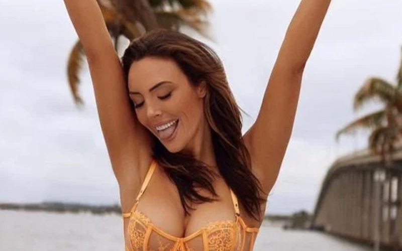Cassie Lee Cruises Down The Street In Gorgeous Orange Lingerie Photo Drop