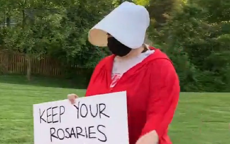 ‘Handmaid’s Tale’ Protesters Demonstrate At Justice Amy Coney Barrett’s Home