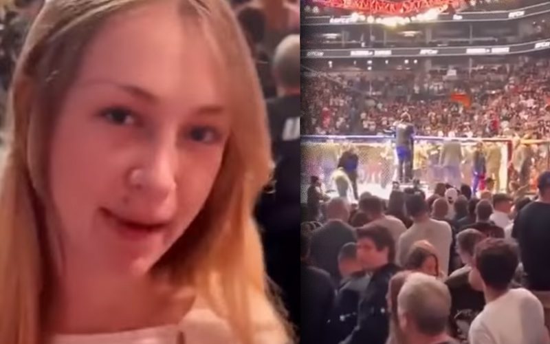 Female Fan Thrown To Floor While Trying To Rush The Octagon During UFC 274