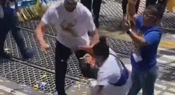 Klay Thompson Accidentally Knocks Over Women During Warriors’ Championship Parade