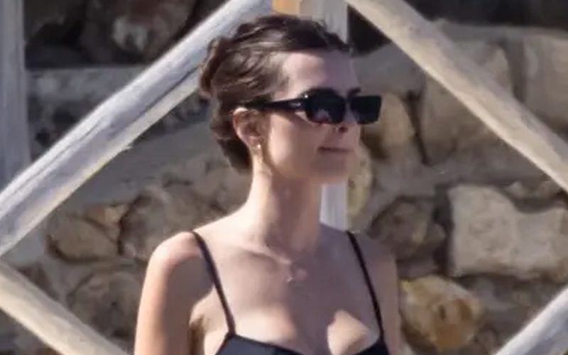 Emily Ratajkowski Caught Soaking Up Italian Sun In Tiny Black String Bikini